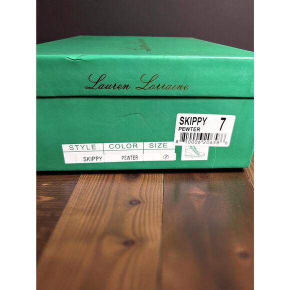 Lauren Lorraine Skippy Pewter Glitter High-Top Sneakers Women’s 7 | Glam Sparkle - Picture 7 of 7